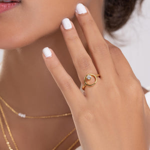 18 Carat Gold Vermeil Open Circle ring - Tinyandglow