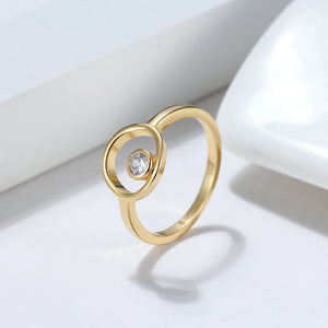18 Carat Gold Vermeil Open Circle ring - Tinyandglow