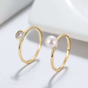 18 Carat Gold Vermeil Ring Duo - Tinyandglow