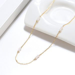 18 Carat Gold Vermeil Fresh Water Pearl Chain - Tinyandglow