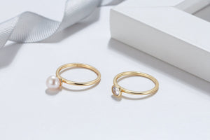 18 Carat Gold Vermeil Ring Duo - Tinyandglow